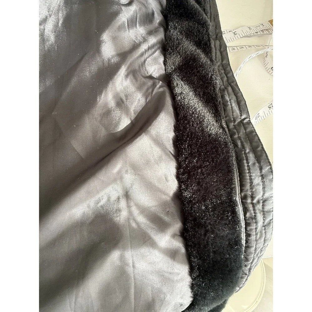 ✿ GAP Kids Black Faux Fur Coat Zip Front Warm Winter Jacket Size L 10–11